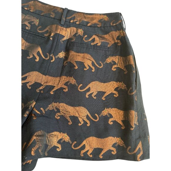 MARC BY MARC JACOBS Jaguar Print High Waist Wool Blend Shorts Size 6 - Picture 2 of 13